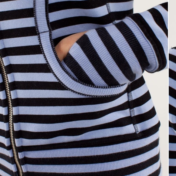 Lululemon Scuba sea stripe printed polar haze jacket hoodie size 6 - Picture 5 of 10
